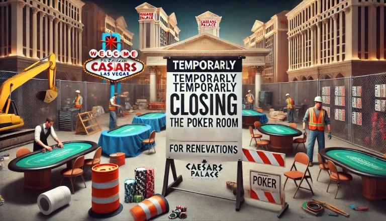 Caesars Palace temporarily closing its poker room for renovations.