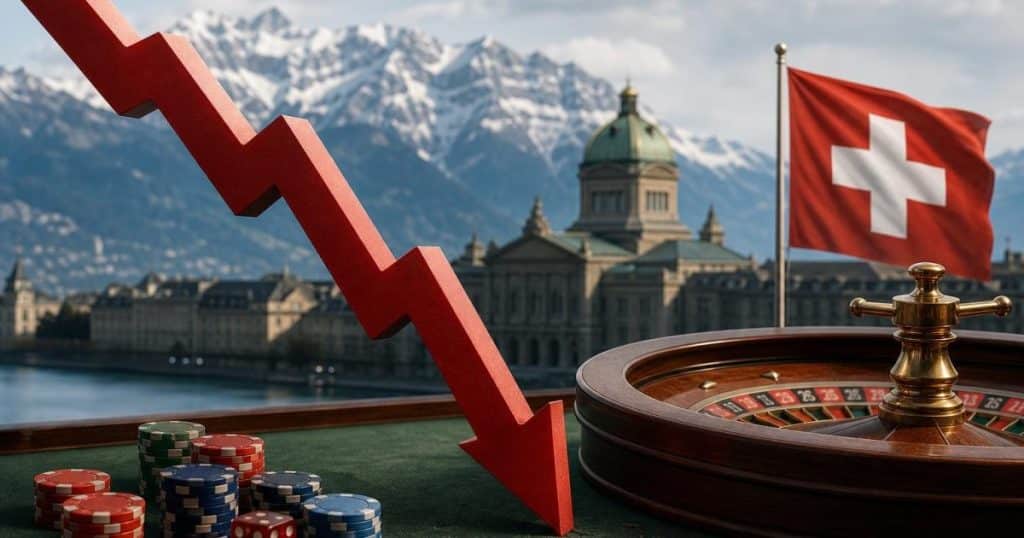 Swiss Casinos Record 2.1% GGR Decline in 2025