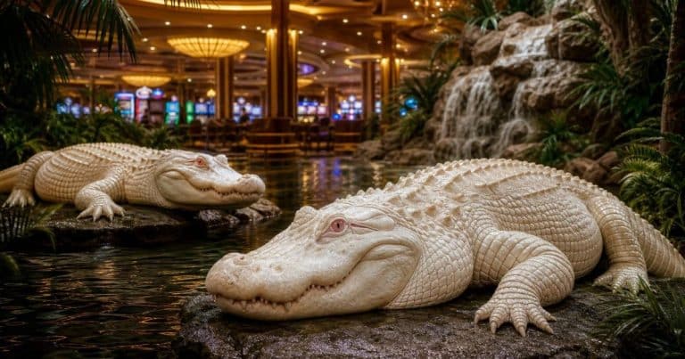 Paragon Casino Showcases Rare Albino Alligators in Louisiana